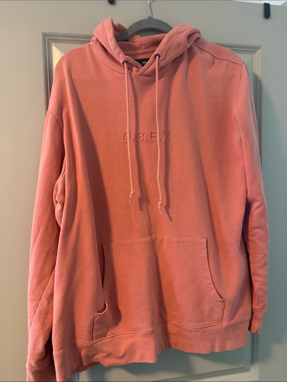 Obey Men's Coral Hoodie with Embroidered Logo